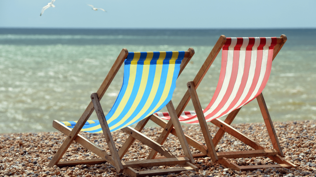 deck chairs on the beach