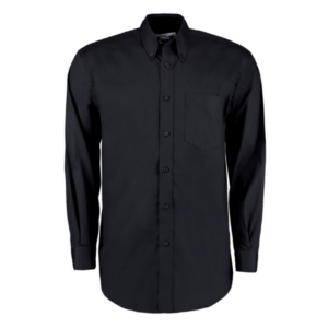 Men's 18.5in Long Sleeve Black Oxford Shirt