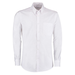 Mens Slim Fit Long Sleeved Shirt white