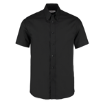 Mens Slim Fit Short Sleeved Shirt Black