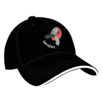 Black cap with white trim 3D